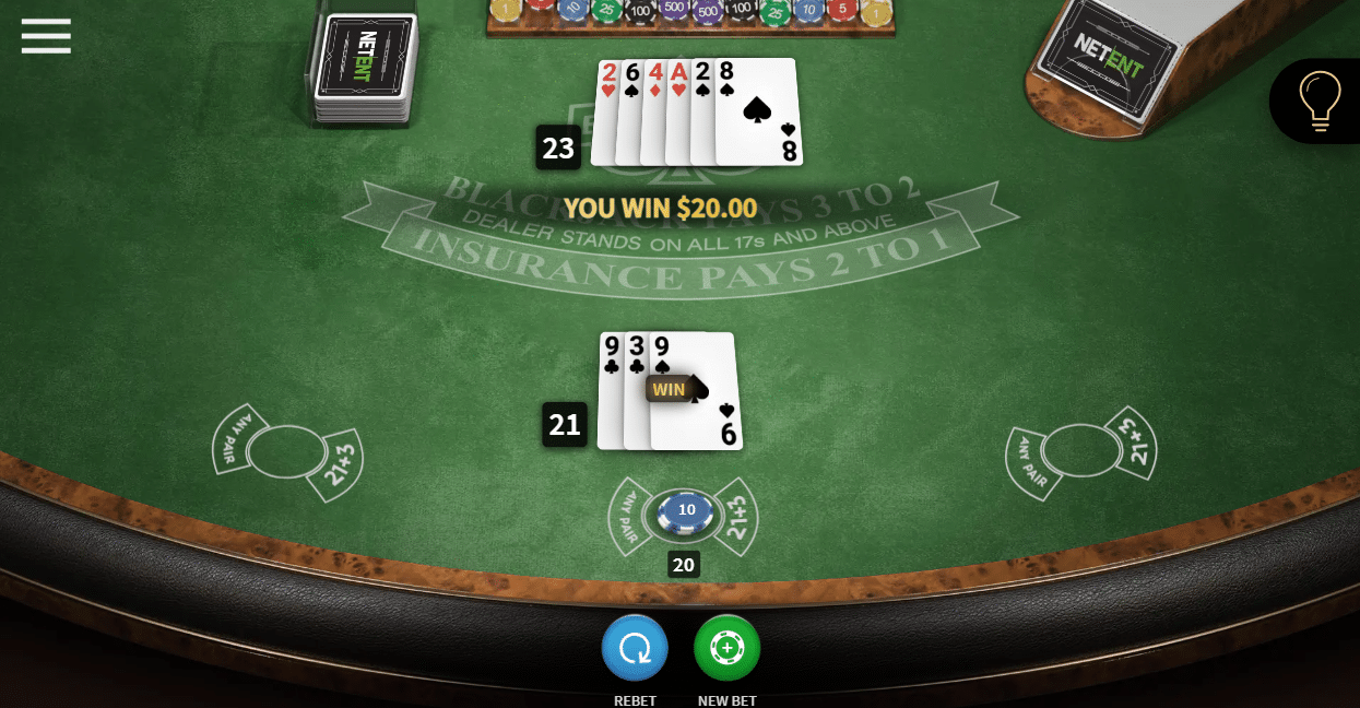 Classic blackjack - $20 win