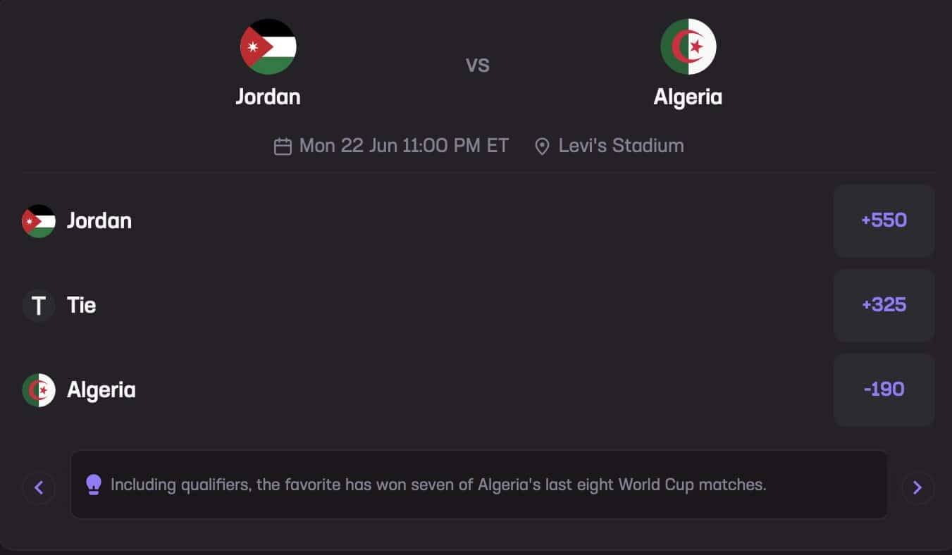 Algeria June 22 Stats Hub Moneyline